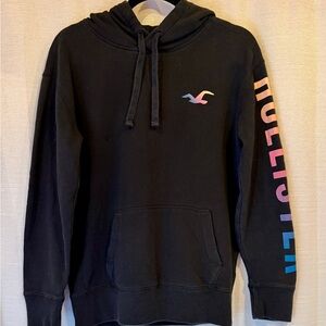 Hollister Black hoodie multi colored  Label